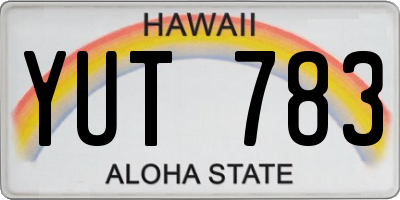 HI license plate YUT783