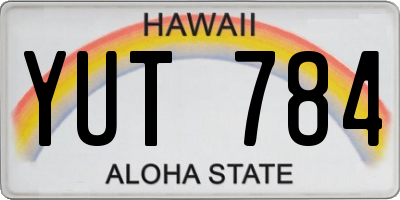 HI license plate YUT784