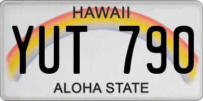 HI license plate YUT790