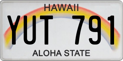 HI license plate YUT791