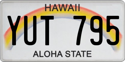 HI license plate YUT795