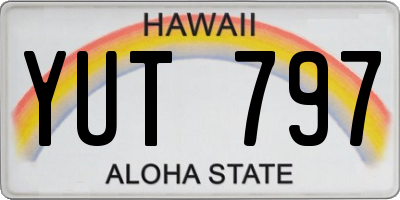 HI license plate YUT797