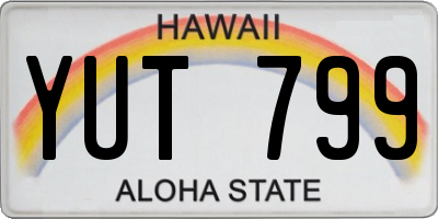 HI license plate YUT799