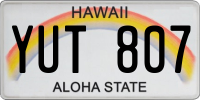 HI license plate YUT807