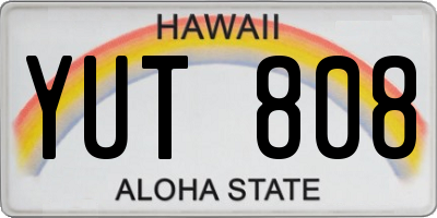 HI license plate YUT808