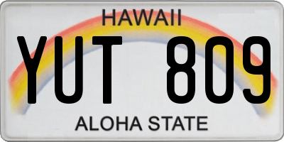 HI license plate YUT809