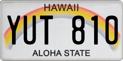 HI license plate YUT810