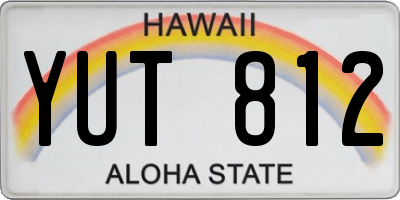 HI license plate YUT812