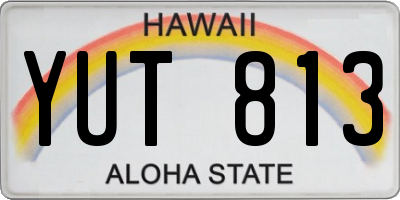 HI license plate YUT813