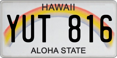 HI license plate YUT816