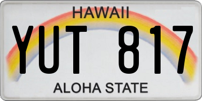 HI license plate YUT817