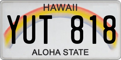 HI license plate YUT818