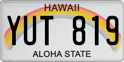 HI license plate YUT819