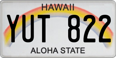 HI license plate YUT822