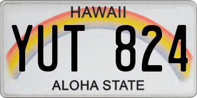 HI license plate YUT824