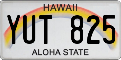 HI license plate YUT825