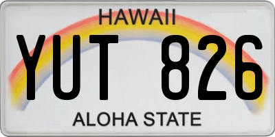 HI license plate YUT826