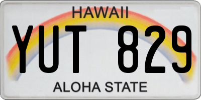 HI license plate YUT829
