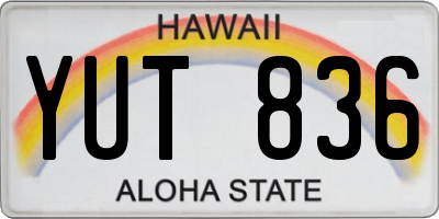 HI license plate YUT836
