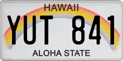 HI license plate YUT841