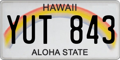 HI license plate YUT843
