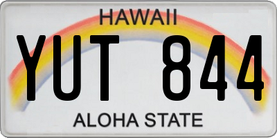 HI license plate YUT844