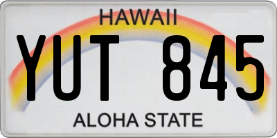 HI license plate YUT845