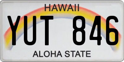 HI license plate YUT846