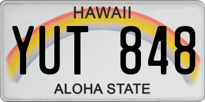 HI license plate YUT848