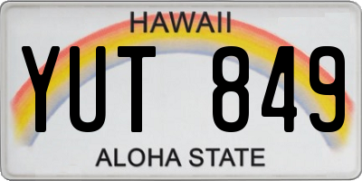 HI license plate YUT849