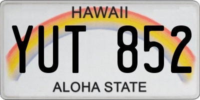 HI license plate YUT852