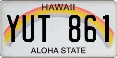 HI license plate YUT861