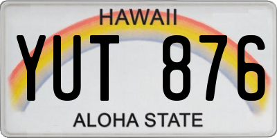 HI license plate YUT876