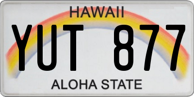 HI license plate YUT877