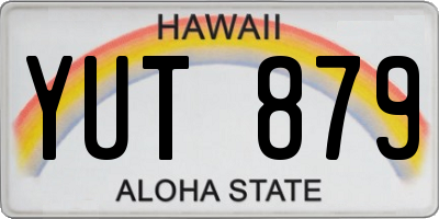 HI license plate YUT879