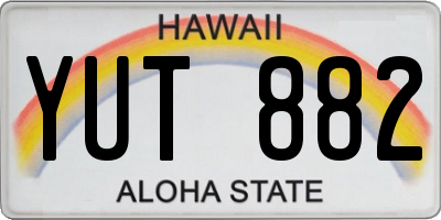 HI license plate YUT882
