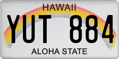 HI license plate YUT884