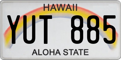 HI license plate YUT885