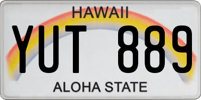 HI license plate YUT889