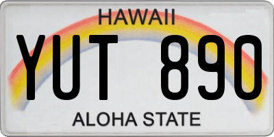 HI license plate YUT890