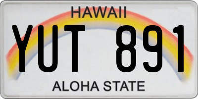 HI license plate YUT891