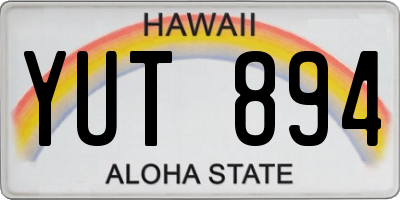 HI license plate YUT894