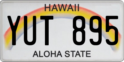 HI license plate YUT895