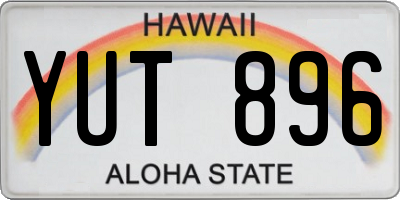 HI license plate YUT896