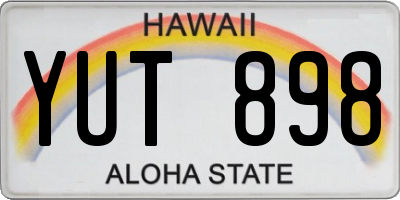 HI license plate YUT898