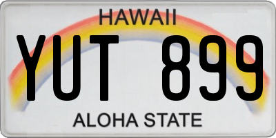 HI license plate YUT899
