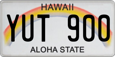 HI license plate YUT900