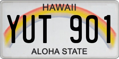 HI license plate YUT901