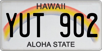 HI license plate YUT902