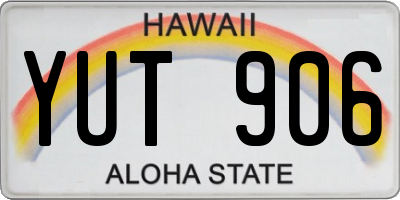 HI license plate YUT906